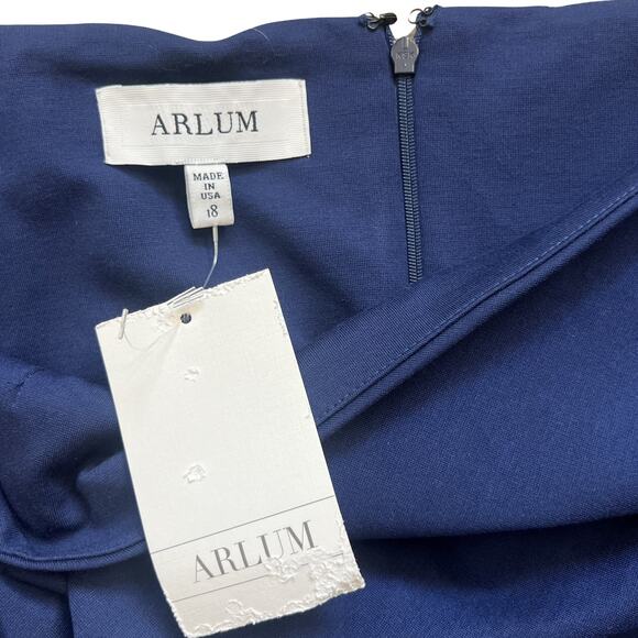 Arlum Royal Blue Indigo Full Asymmetrical Midi Skirt Plus Size 18 NEW Tags - Picture 2 of 11